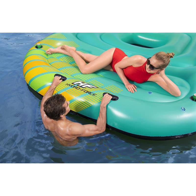 Bestway Hydro-Force Sunny Lounger 5 Person Inflatable Island Floating Water Raft - 49.2