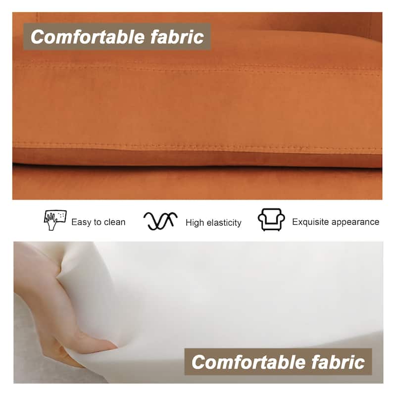 UIXE 360° Swivel Barrel Accent Chair Velvet Armchair For Living Room