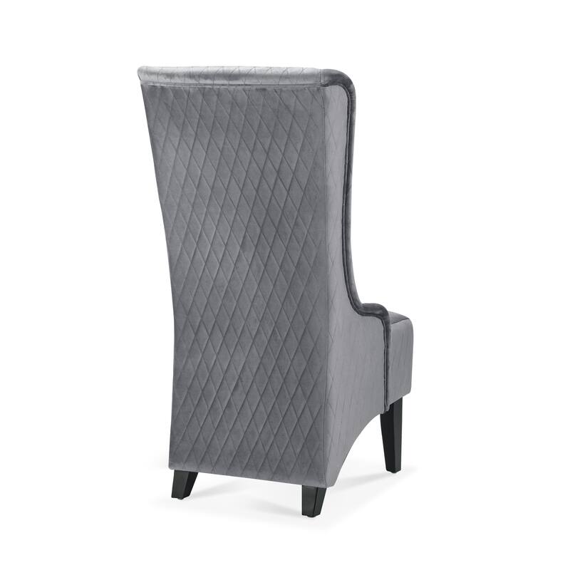 Gray 23.03" High Back Accent Chair with Solid Frame
