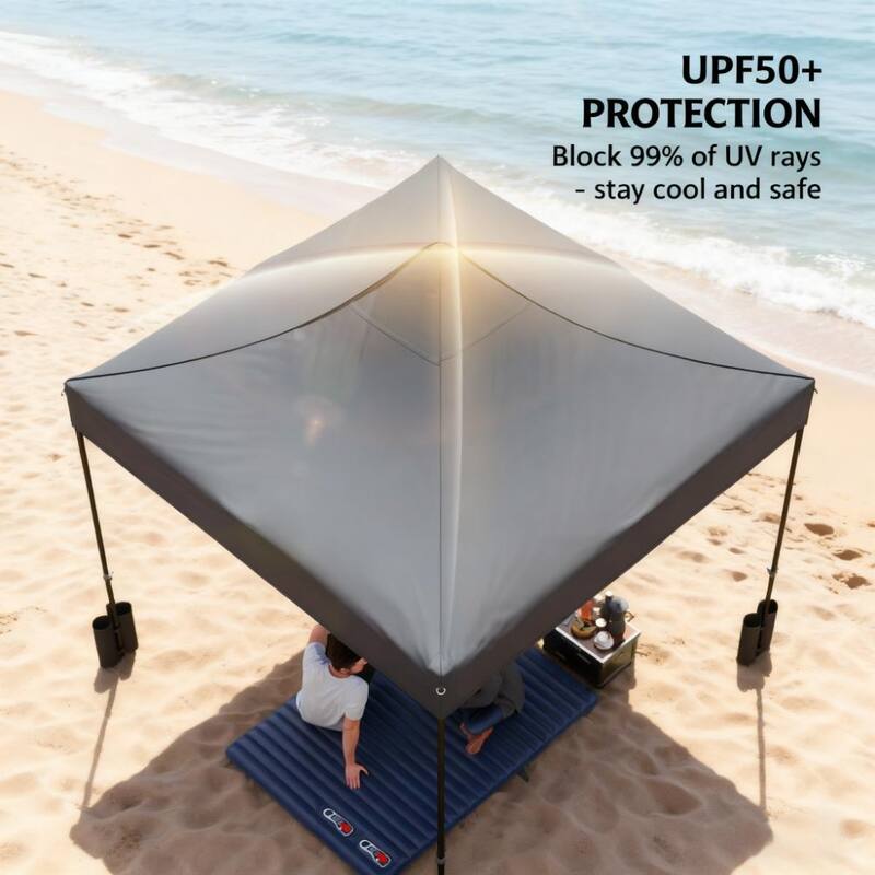 GDFStudio - Outdoor 10'x10' Easy Setup Pop Up Canopy Replacement Top with 4 Sand Bags & UPF50+ Oxford Fabric