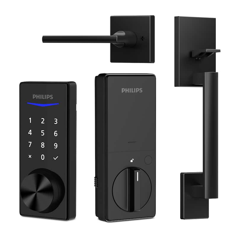Philips Bluetooth Touchscreen Smart Deadbolt with Handle Set - Matte Black