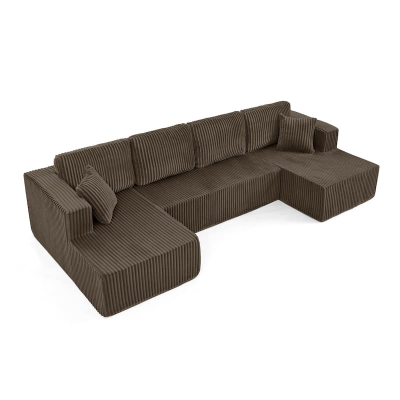 Modular U shape Sectional Sofa,Modern Sleeper Couch with Chaise Lounge