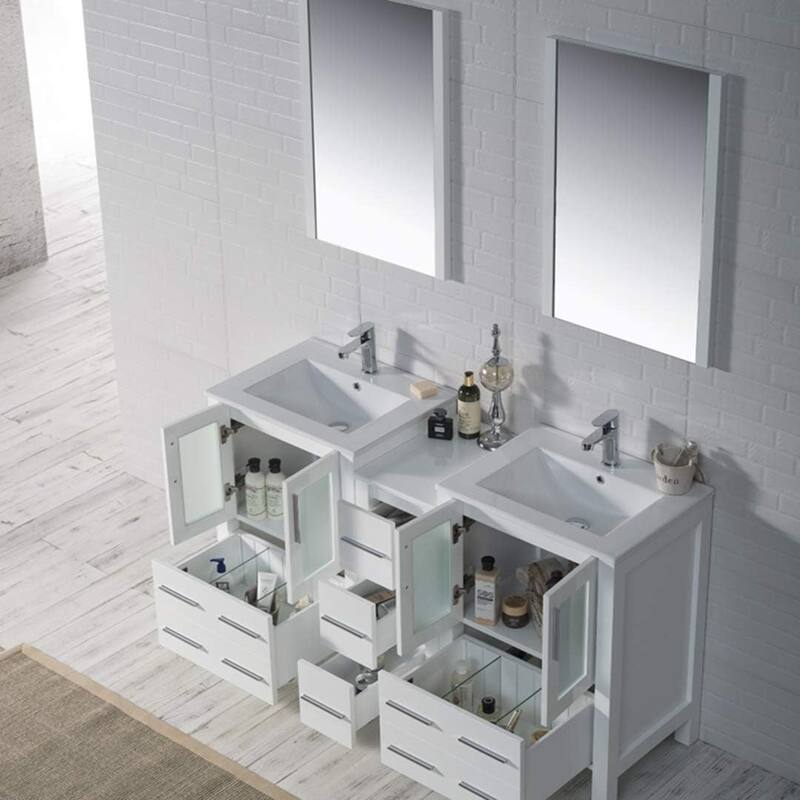 Blossom Sydney 60" Solid Wood Double Sink Bathroom Vanity with Cabinet