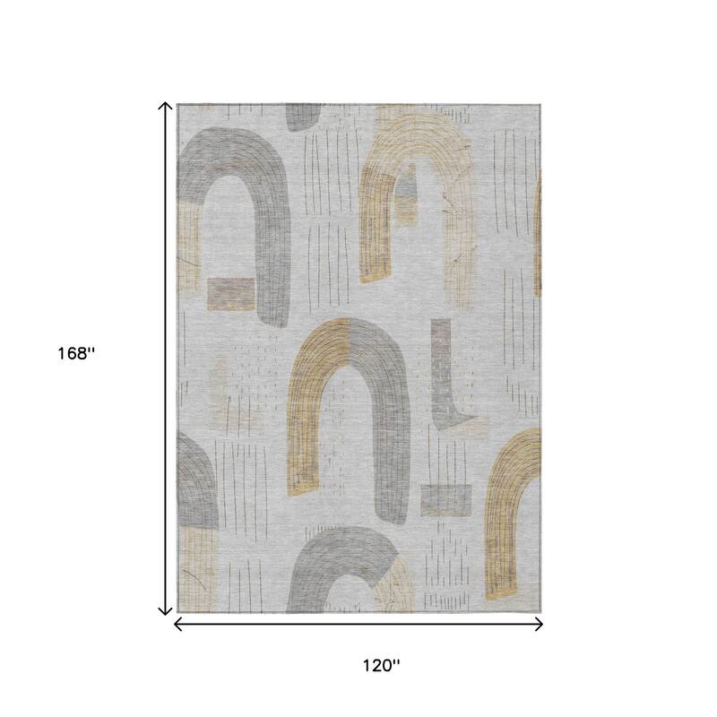 HomeRoots Geometric Transitional Rectangle Outdoor Rug