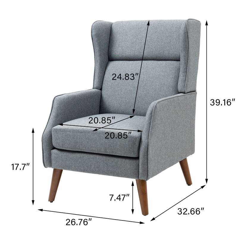 Set of 2 Upholstered Modern Accent Chair Living Room Armchairs