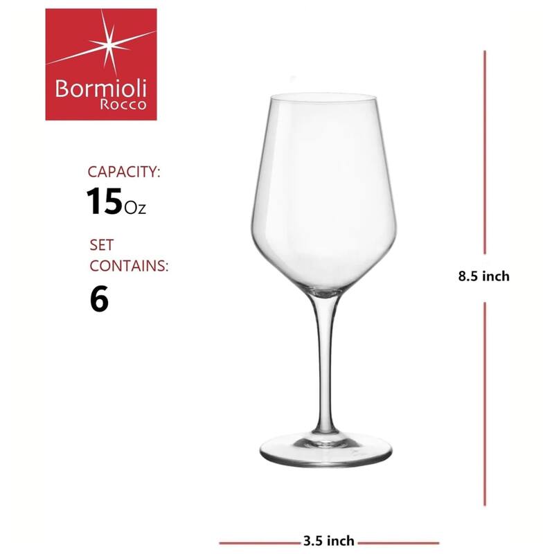 Bormioli Rocco Set of 6 Electra Wine Glasses