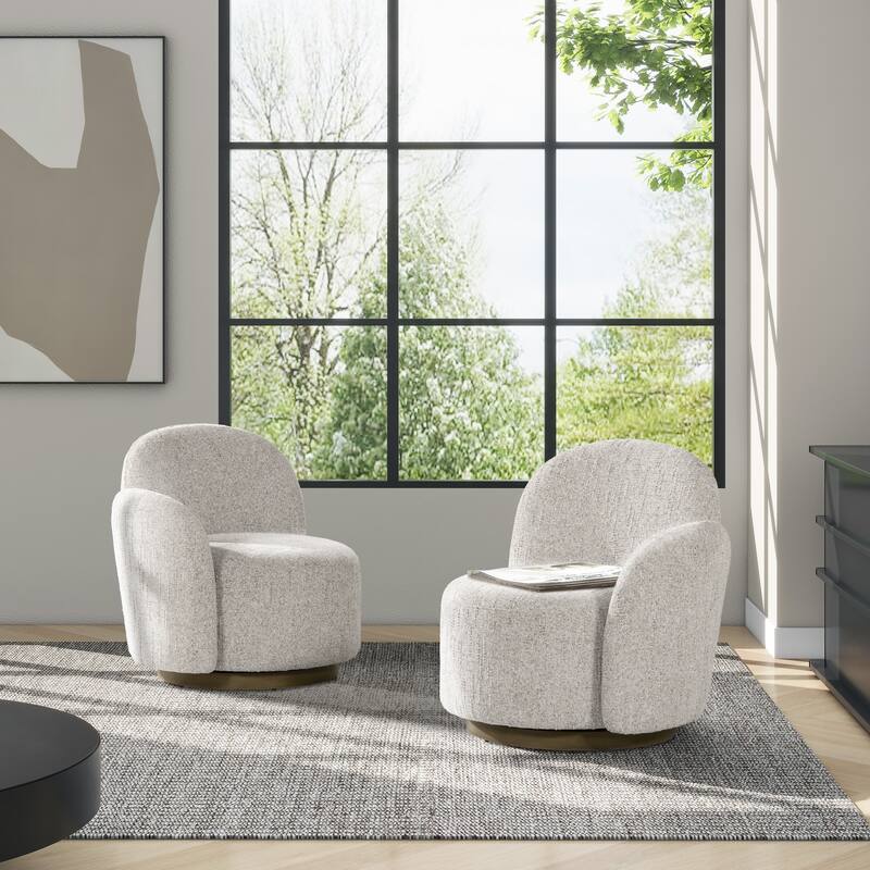 Duo 31.5" Single Curved Arm Swivel Accent Chair
