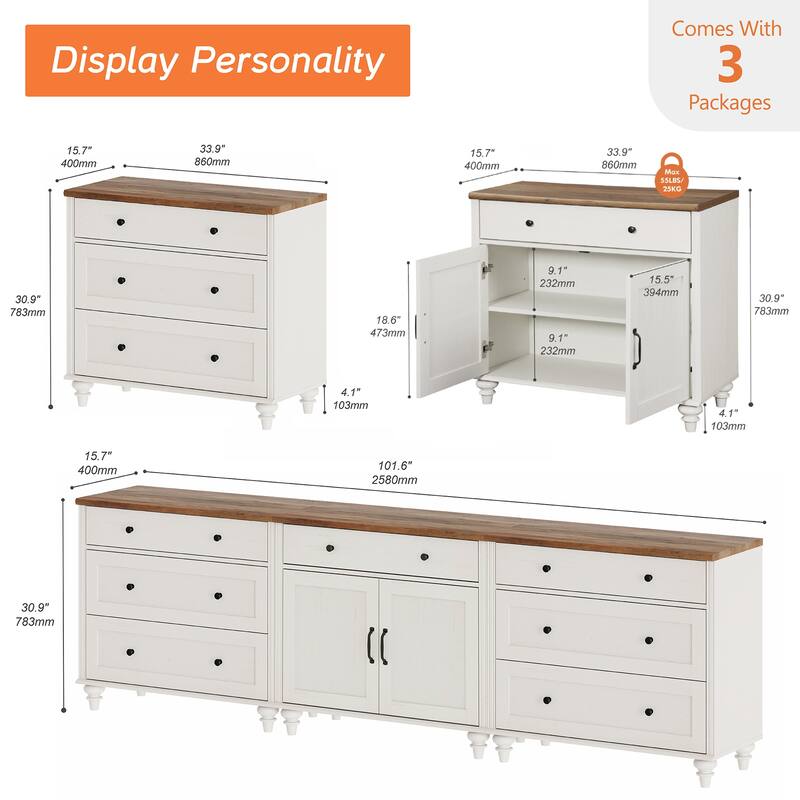 Sideboard Buffet Cabinets with Doors and Drawer