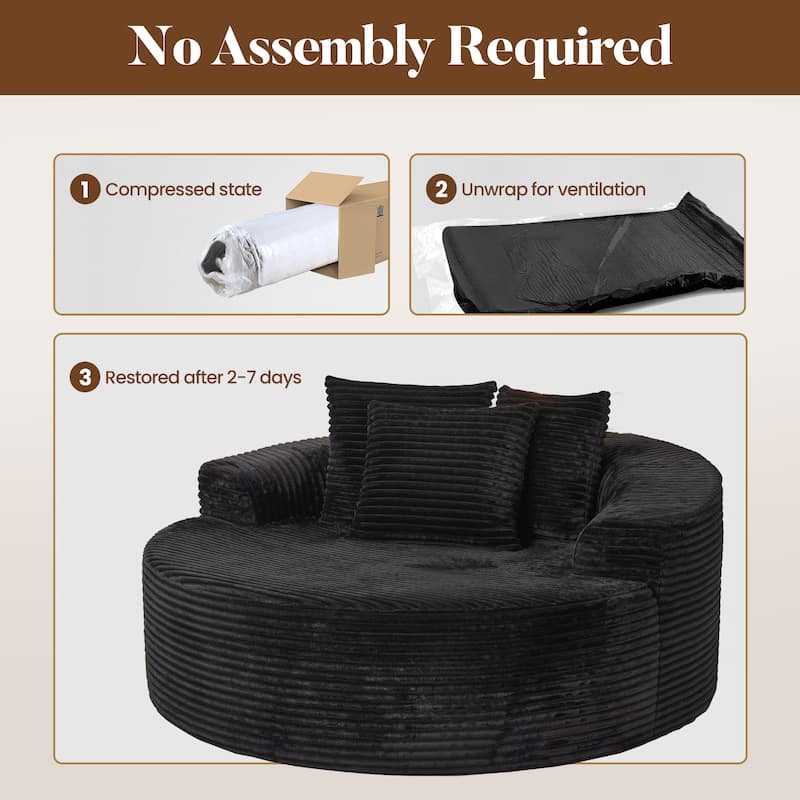 HOOOWOOO Modern Plush Fabric Floor Sofa Couch