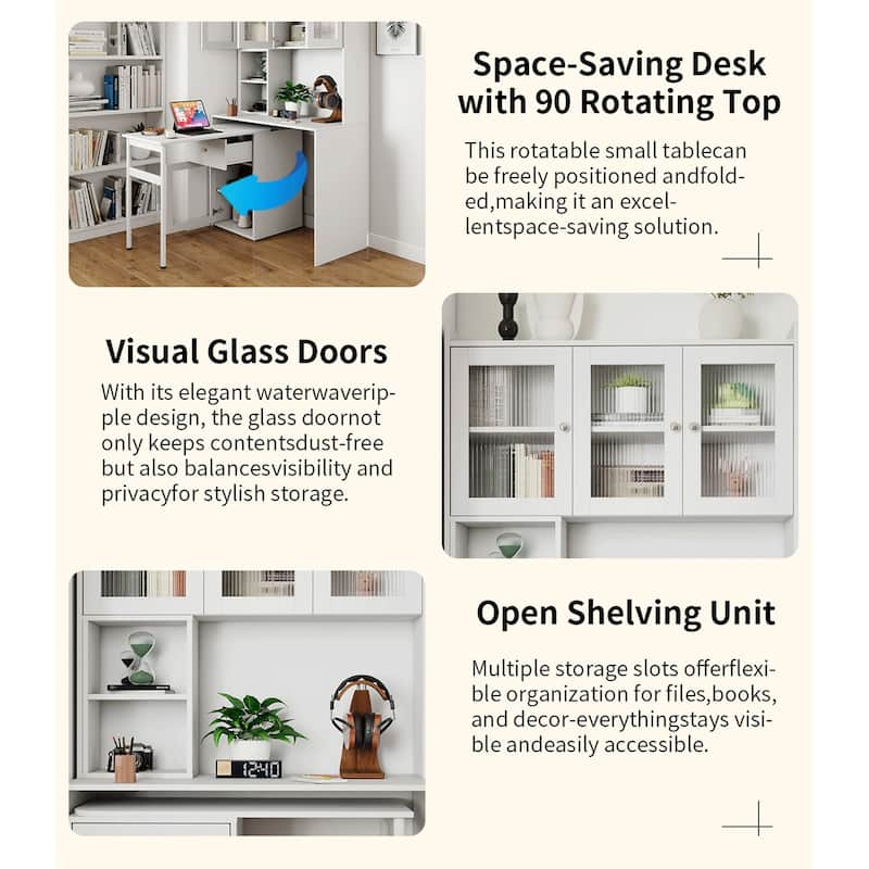 Computer Desk with Hutch & Bookshelf