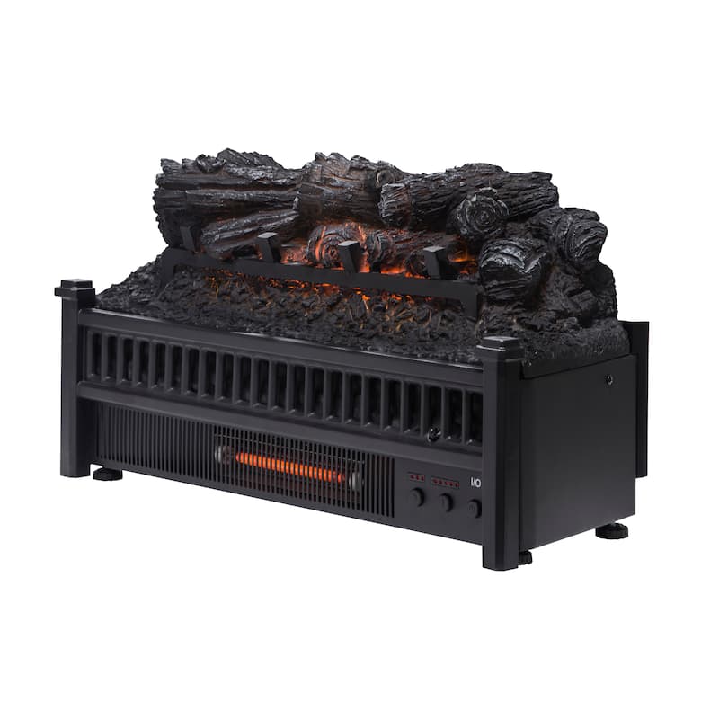 Pleasant Hearth Electric Fireback Log Insert Heater with Remote Control