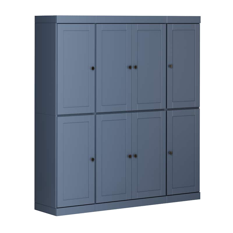 Palace Imports 100% Solid Wood 65" Pantry Cabinet with Shaker Doors, 2-Drawers and Adjustable Shelves