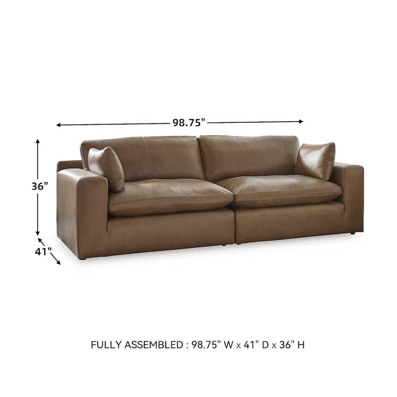 Signature Design by Ashley Emilia Caramel 2-Piece Loveseat - 98"W x 41"D x 36"H