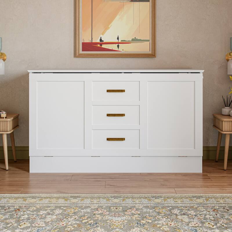 AFI Charleston Murphy Bed Chest with 6" Mattress