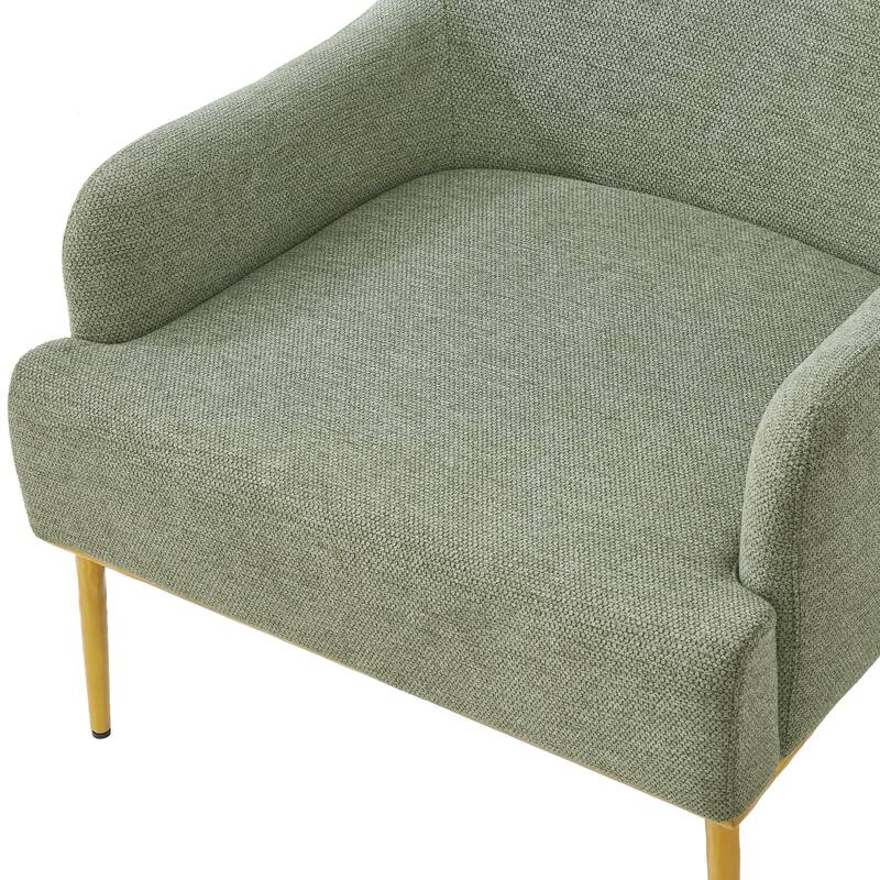 Christopher Knight Home - Modern Upholstered Armchair with Gold Metal Legs and Curved Backrest