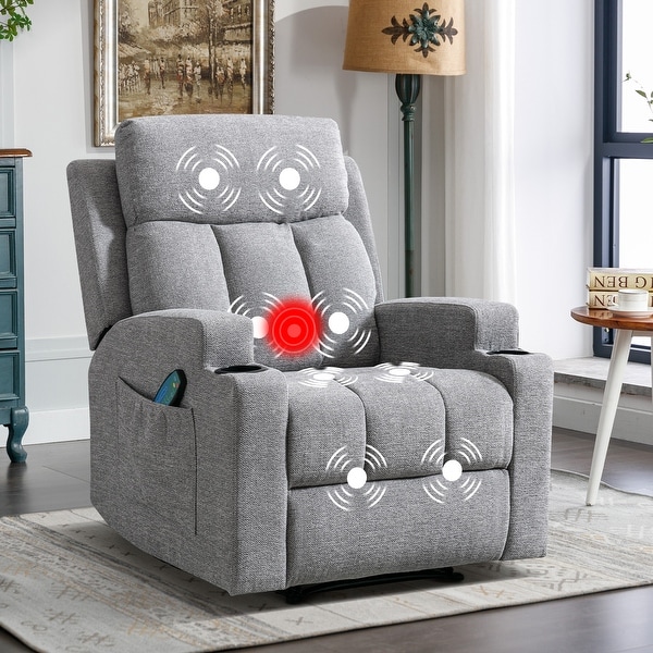 Recliner Chair with Ottoman, lumbar pillow and Side Pocket, Fabric Tufted Cushion  Back Recliners, Adjustable Modern Lounge Chair - Bed Bath & Beyond -  38280710