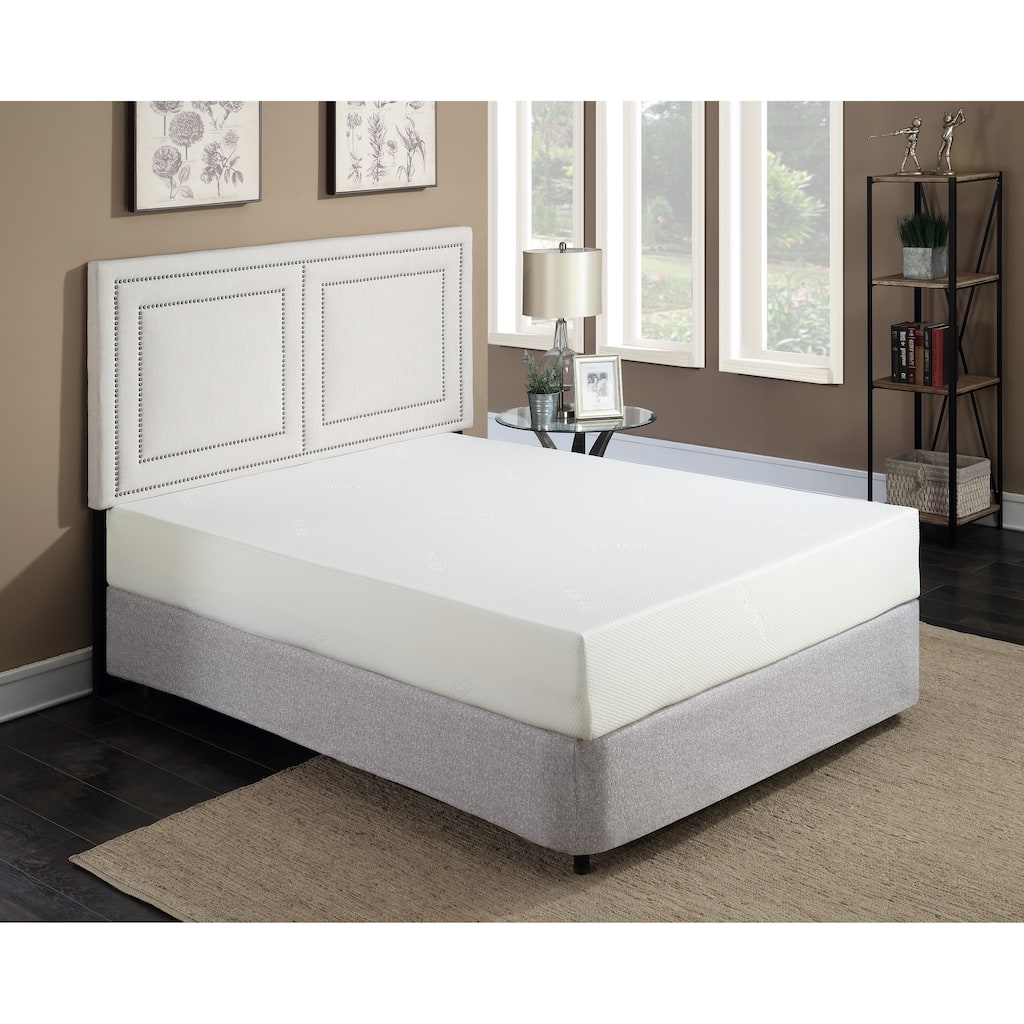 Plush 10" Medium Gel Memory Foam Mattress in a Box with Breathable White Aloe Vera Cover