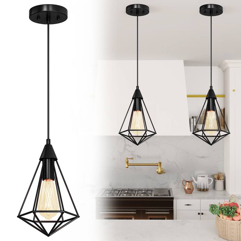 Moasis 2/4 Industrial Pendant Lights, Hanging Lights with E26 Lamp Holder