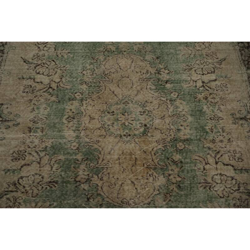 Hand Knotted Oriental 100% Wool Carpet Transitional Floral Beige & Ivories Anatolian Area Rug - 8' 7'' X 5' 7''