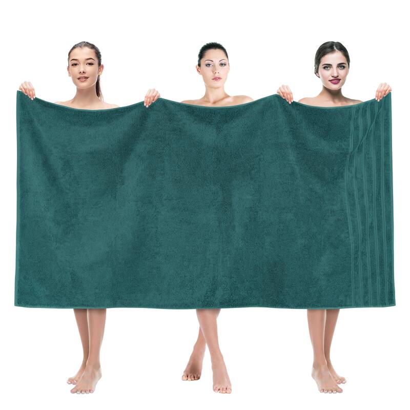 American Soft Linen 100% Cotton Large Jumbo Bath Towel 35x70 Premium & Luxury Towels - Colonial Blue