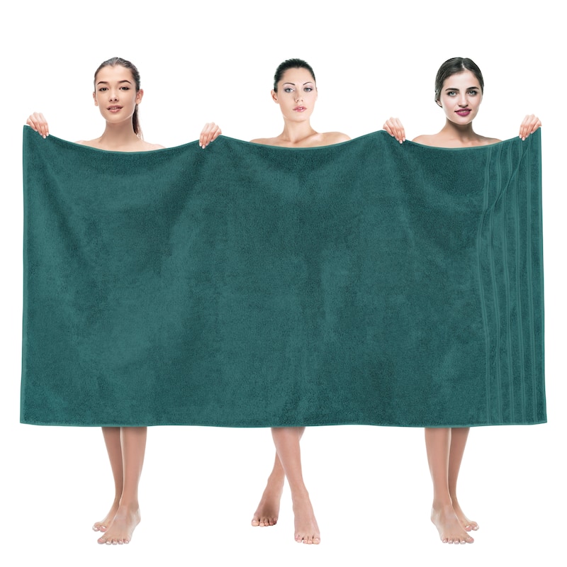 American Soft Linen 100% Genuine Turkish Cotton Large Jumbo Bath Towel 35x70 Premium & Luxury Towels - Colonial Blue