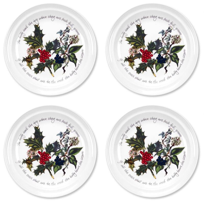 Portmeirion Christmas The Holly and Ivy Set of 4 Plates - 10 in - Dinner Plates