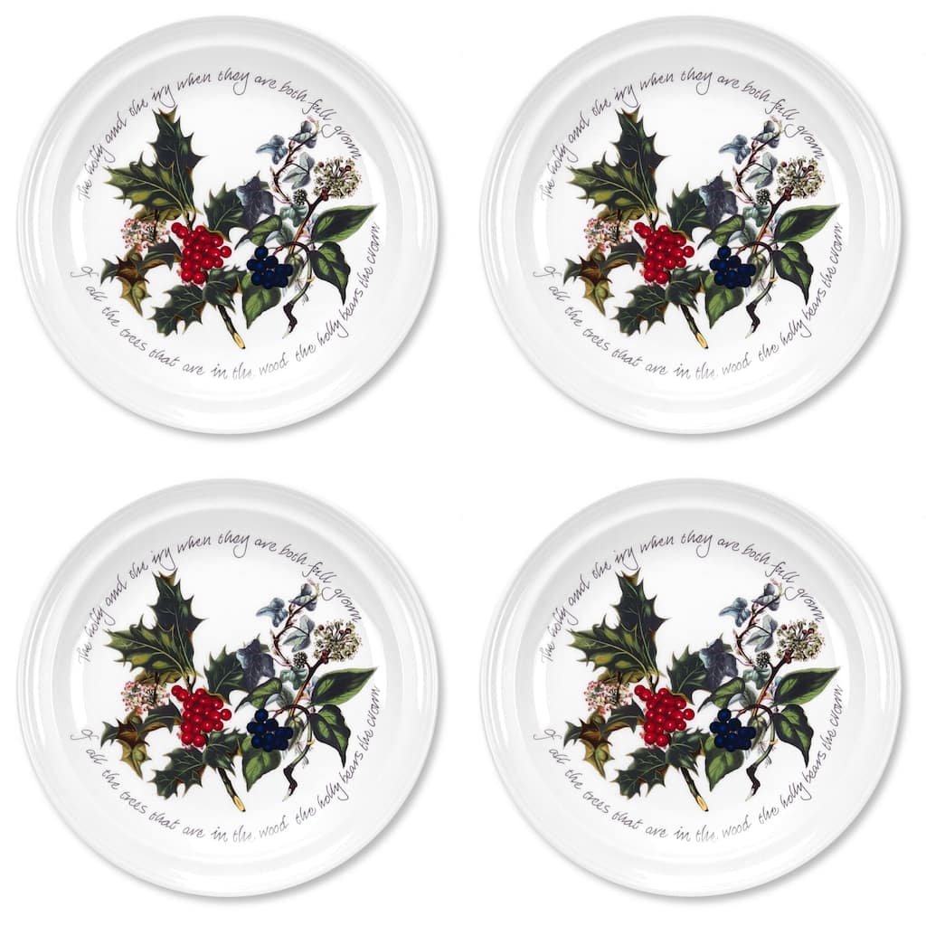 Portmeirion Christmas The Holly and Ivy Set of 4 Plates