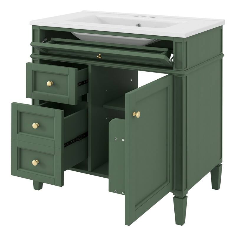 30" Bathroom Vanity with Ceramic Sink