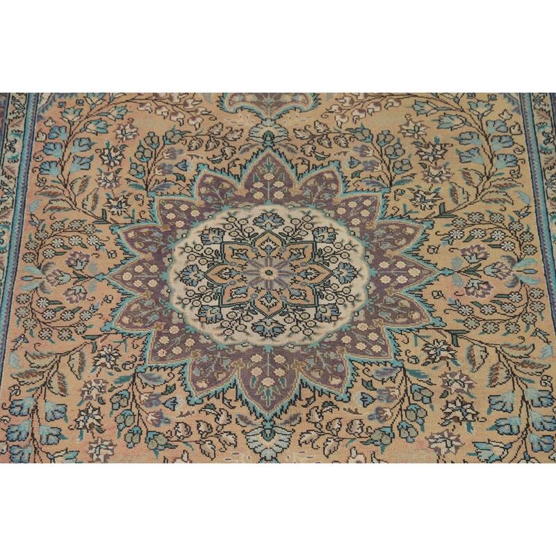 Tabriz Persian Vintage Area Rug Hand-Knotted Wool Carpet - 6'9"x 9'9"