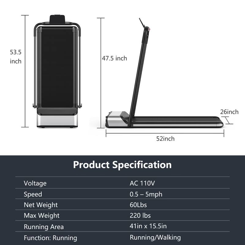 Costway Installation-Free Ultra-Thin Folding Treadmill Exercise - See Details