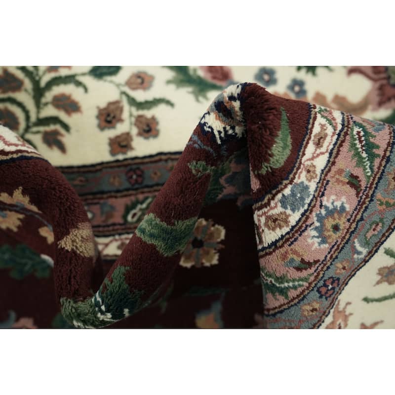 Hand Knotted Oriental 100% Wool Carpet Traditional All-Over Red Kashan Area Rug - 14' 1'' X 10' 2''