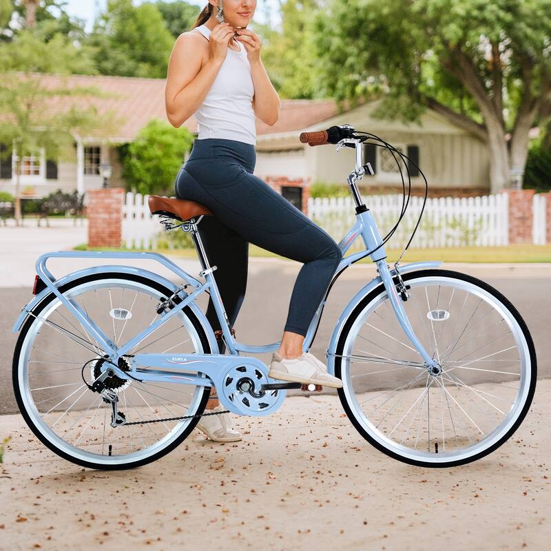 Road Bikes Beach Bikes Blue City Bikes Commuter Bikes 7 Speed - Blue