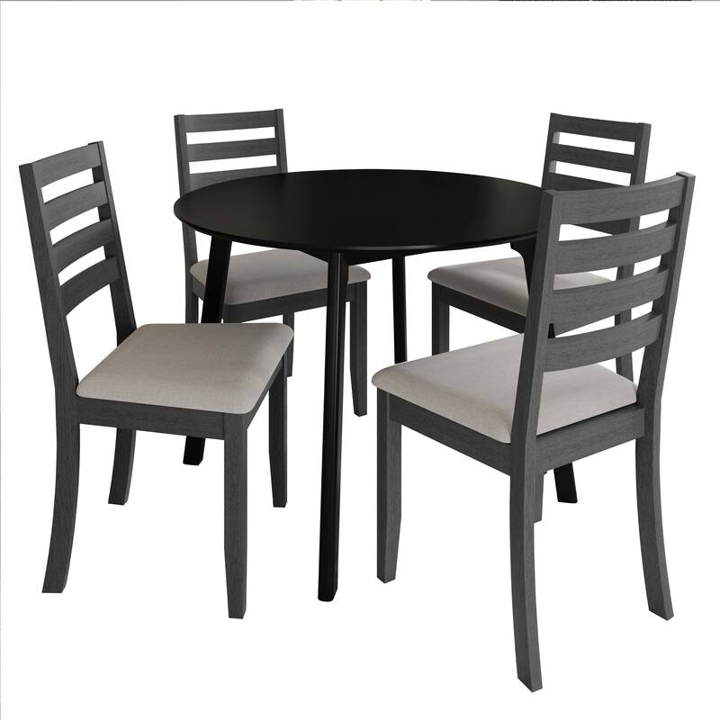 CraftPorch Timeless 4-Piece Chair and Round Table Wooden Dining Set