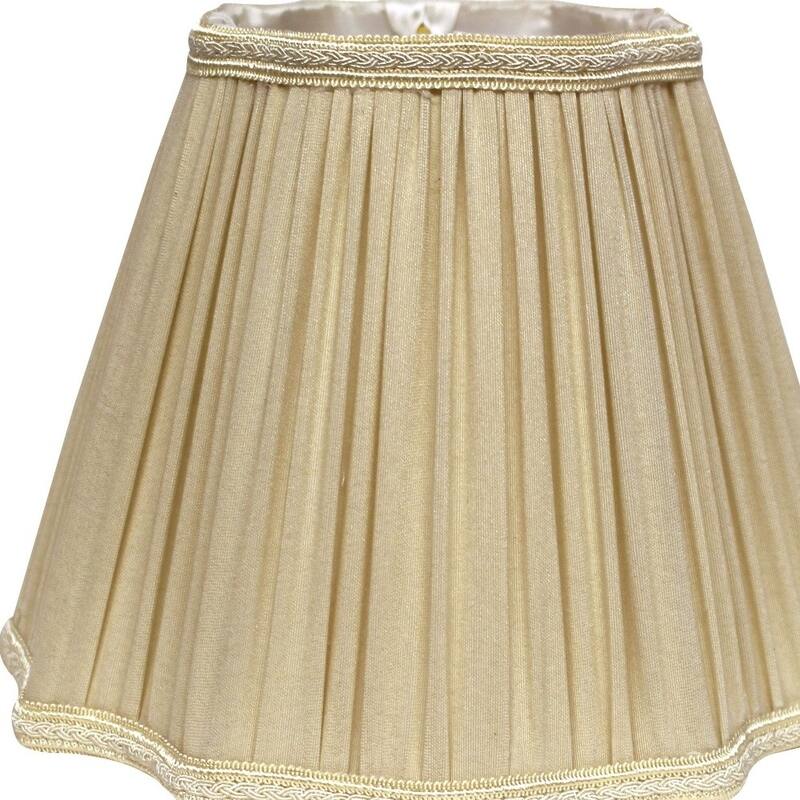 HomeRoots 16" Pearl Grey Slanted Fancy Square Shantung Lampshade - 16