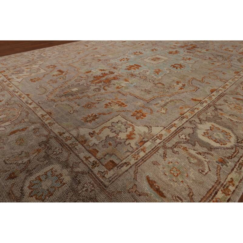 Vegetable Dye Oushak Turkish Area Rug Handmade Oriental Wool Carpet - 6'0"x 9'0"
