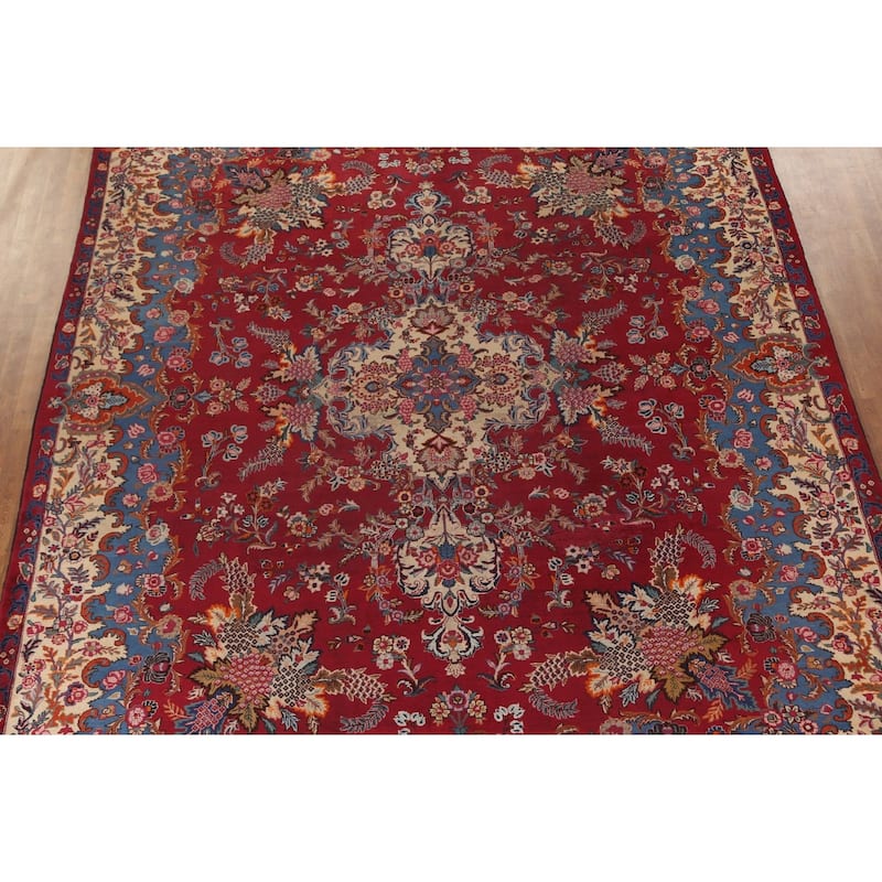Floral Kashmar Persian Antique Area Rug Handmade Wool Carpet - 10'3"x 12'10"