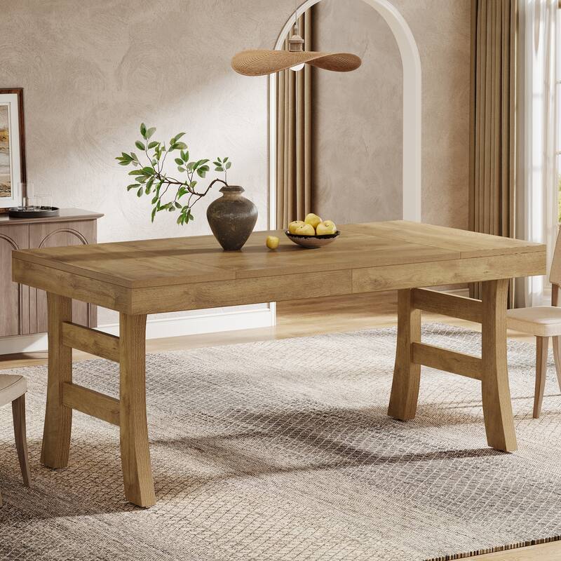 63 Inches Farmhouse Dining Table for Kitchen Dining Room - 63" W x 31.5" D x 29.5" H