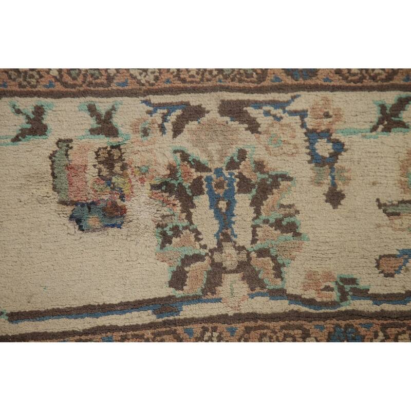 Mashad Persian Vintage Area Rug Handmade Wool Carpet - 10'2" x 12'11"