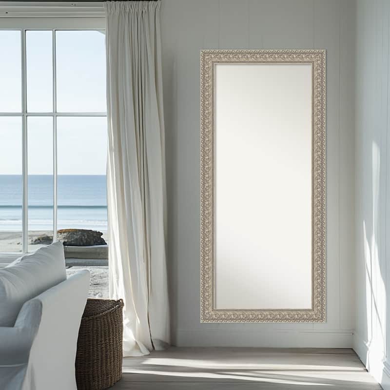 Sydney Non-Beveled Framed Full-Length Floor Leaner Mirror - Sydney Silver - 31 x 67 in