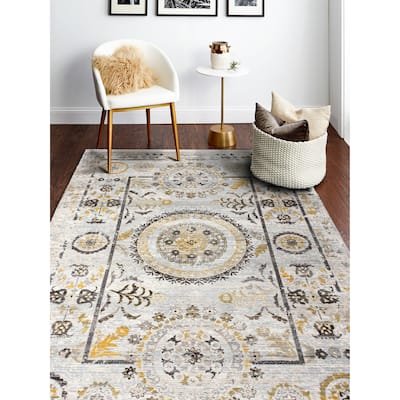 Bashian Gryffin Beige Transitional Area Rug