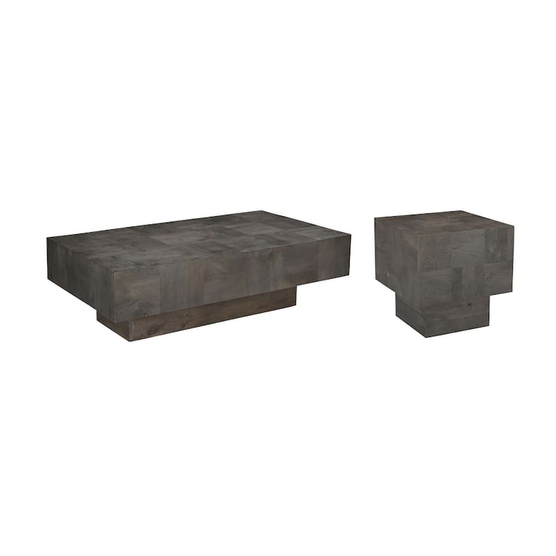 HomeRoots 59" Dark Gray Solid Wood Solid Coffee Table - 59' X '16' X '30