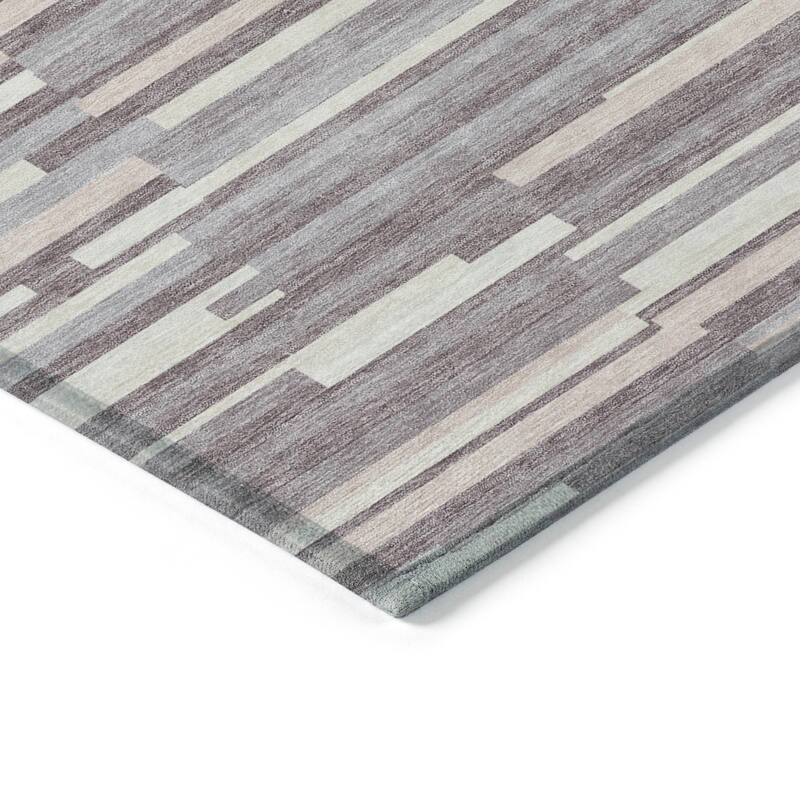 Machine Washable Indoor/ Outdoor Chantille Modern Stripes Rug