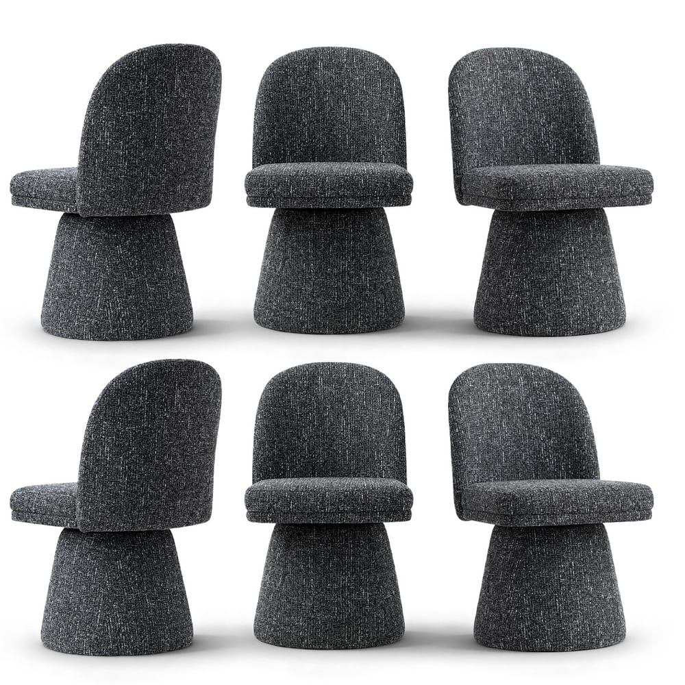 Upholstered Swivel Dining Chair(Set of 6)