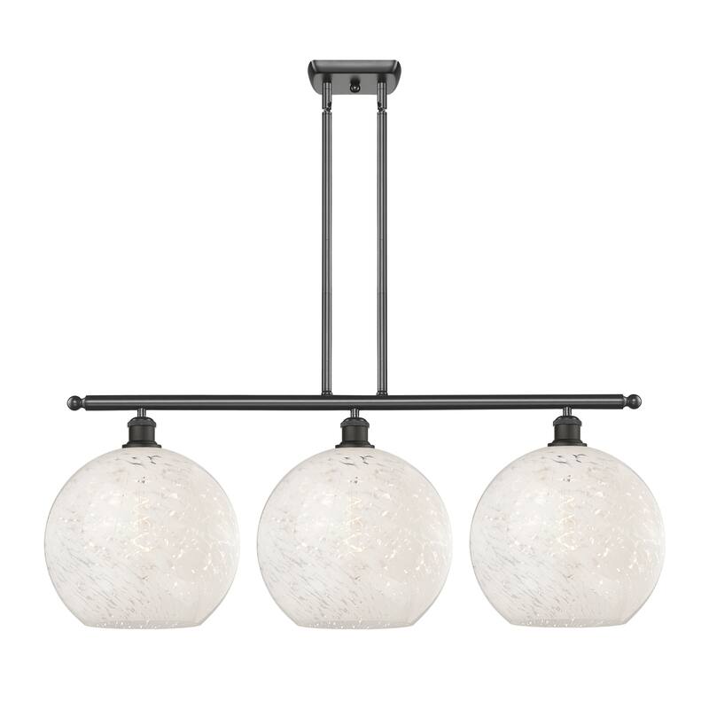 Innovations Lighting 516-3I-14-39-White Mouchette-Indoor Pendant White - Oil Rubbed Bronze / White Mouchette