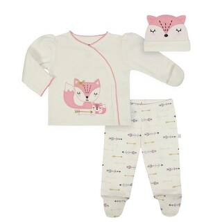 Shop Just Born Girl Fox 3 Piece Organic Take Me Home Outfit