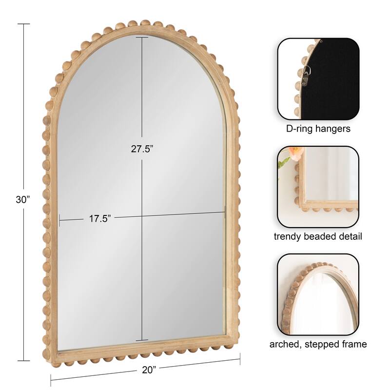 Kate and Laurel Beadbrook Arched Wall Mirror