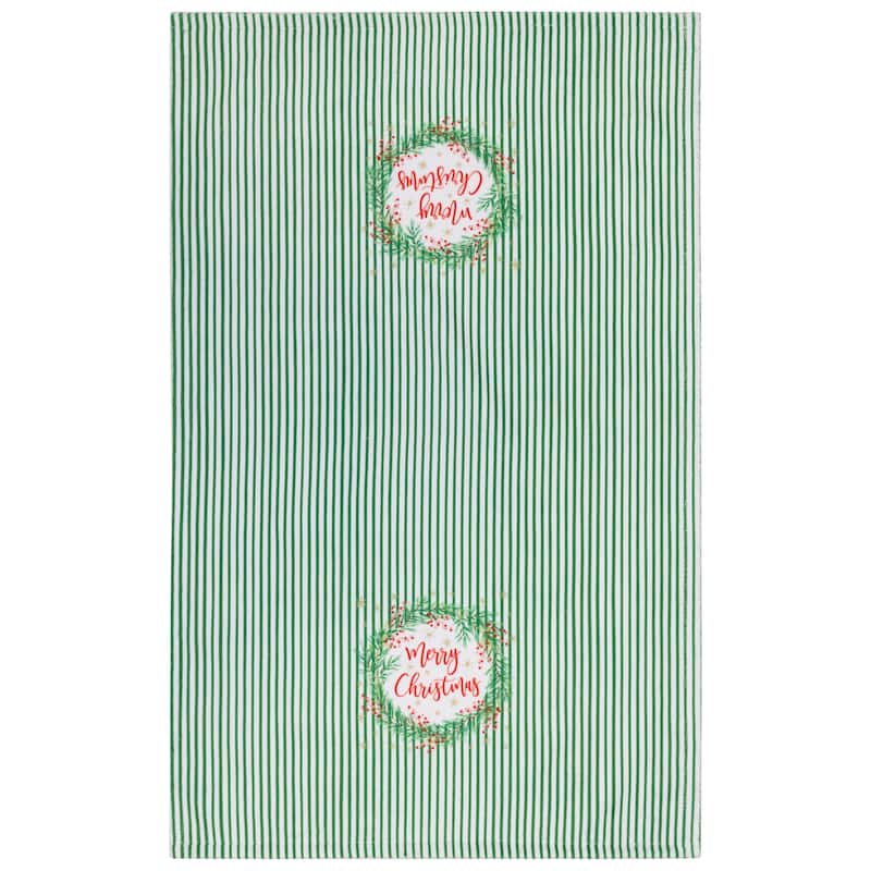 Solid and Striped Merry Christmas Kitchen Tea Towels - 26" - Set of 2