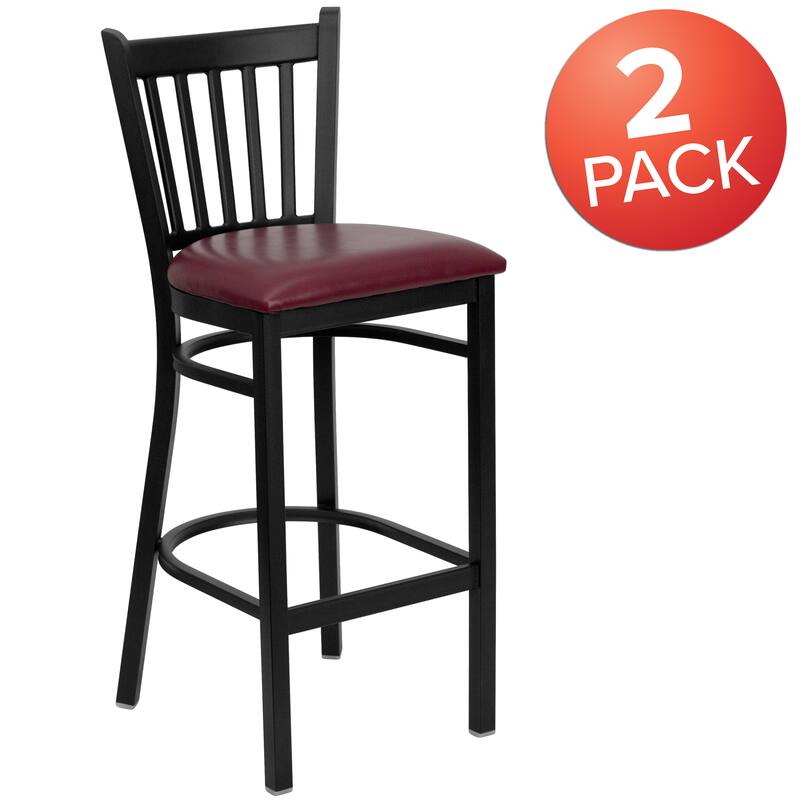 2 Pack Vertical Back Metal Restaurant Barstool