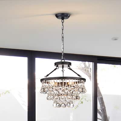 Ariane Black 5-Light Chandelier, for Living/Dining Room, Bedroom