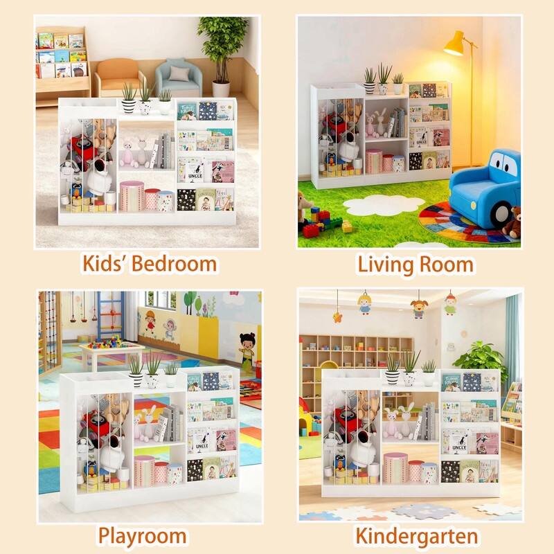 Kids 3-Tier Bookshelf and Toy Storage